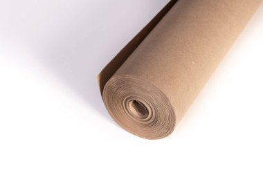 Genellikle beyaz izole şantiyelerde kullanılan kahverengi kağıt anket.