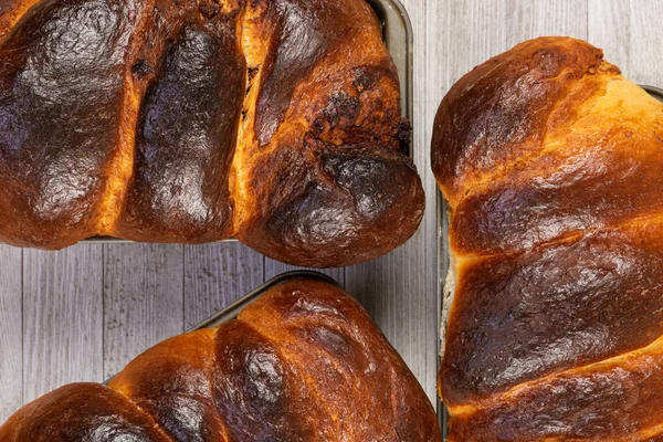 传统的甜复活节面包 — 图库照片
