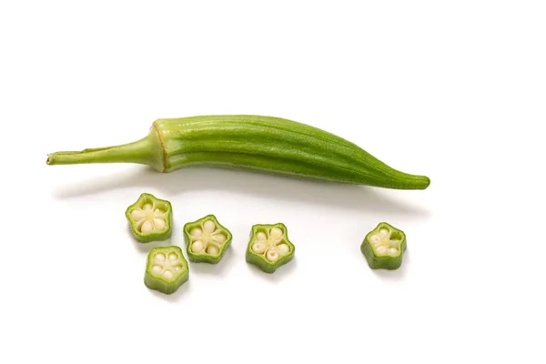 Čerstvý zelený Okra — Stock fotografie