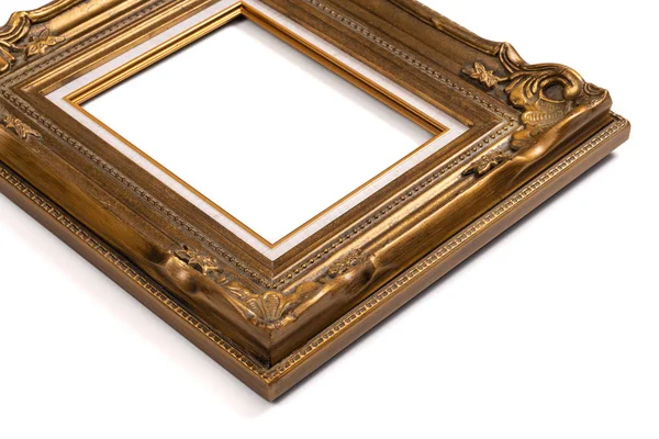 Zlatý rám ve stylu zdobený starožitným stylem — Stock fotografie
