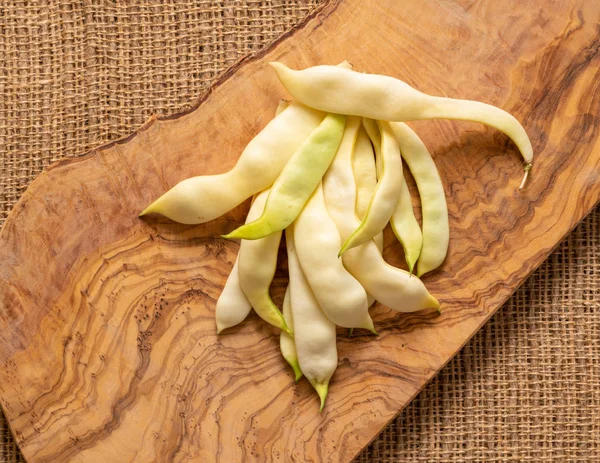 Frijoles planos de cera amarilla — Foto de Stock