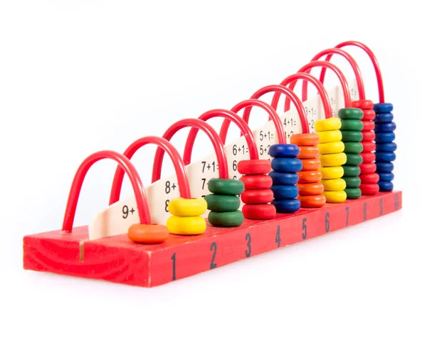 Colorido Brinquedo Madeira Ábaco Com Números Contagem — Fotografia de Stock