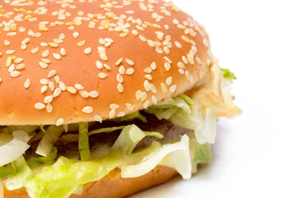 Свіжий Гамбургер Білому Тлі — стокове фото