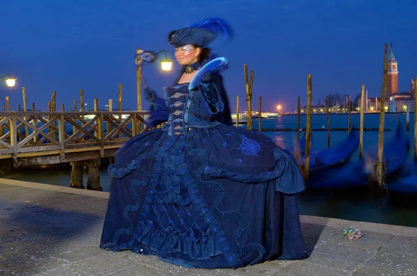 Femme Masque Artistique Sur Carnaval Venise — Photo