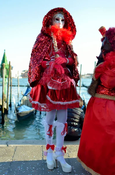 Venice March Unidentified People Venetian Costume Attends Carnival Venice Festival — Stock Photo, Image