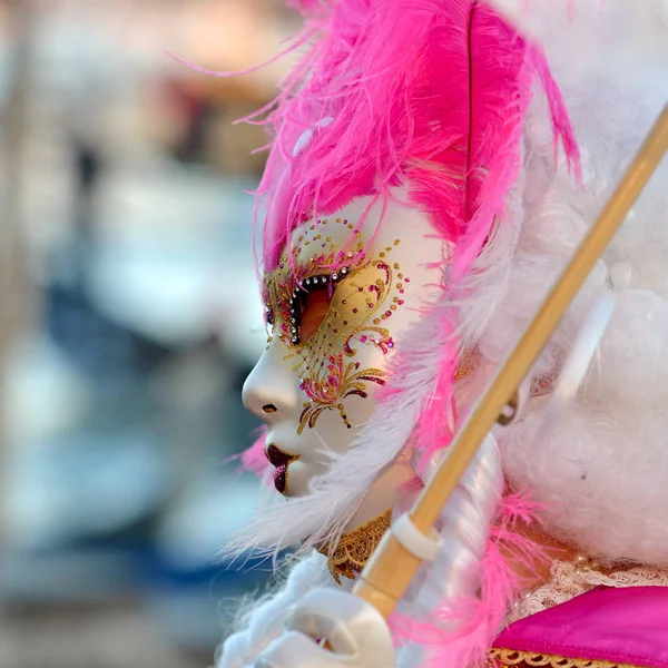 Femme Masque Artistique Sur Carnaval Venise — Photo