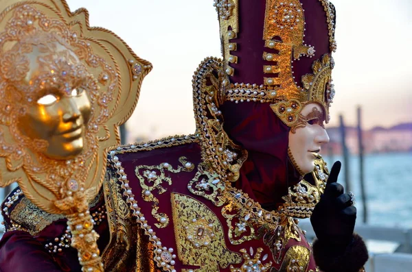 Venice March Unidentified Person Venetian Costume Attends Carnival Venice Festival — Stock Photo, Image