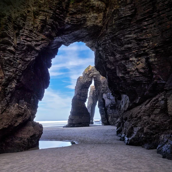 Krásné Kamenné Oblouky Playa Las Catedrales Galicie Španělsko — Stock fotografie