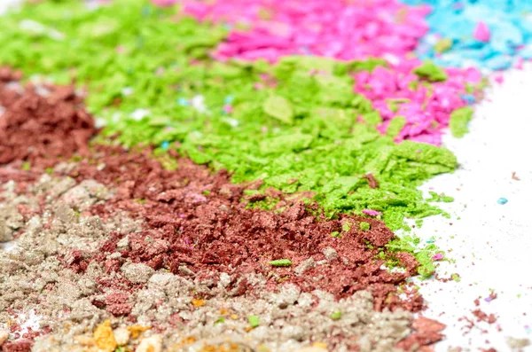 Colorful Powder Eyeshadows White — Stock Photo, Image