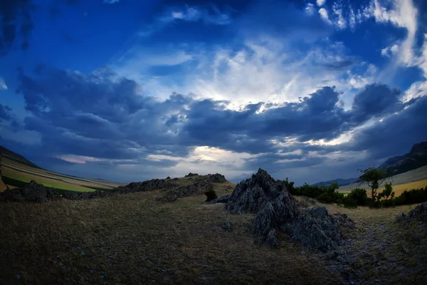 Krajina Krásnou Oblohu Dobrudža Rumunsko — Stock fotografie