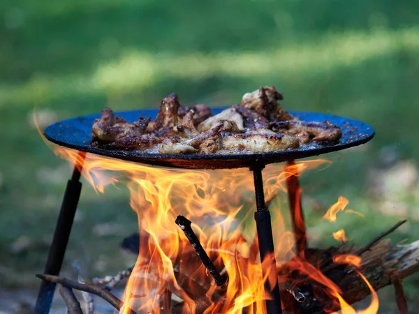 camping food - barbeque outdoor in summer camp