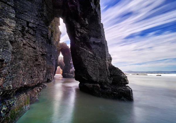 Krásné Kamenné Oblouky Playa Las Catedrales Galicie Španělsko — Stock fotografie