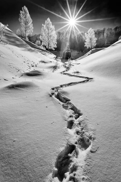 Beautiful Winter Mountain Landscape Fundatura Ponorului Hunedoara County Romania — 스톡 사진