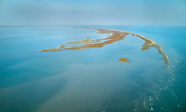 Letecký Pohled Ostrov Sacalin Nově Tvořil Černém Moři Poblíž Sfantu — Stock fotografie