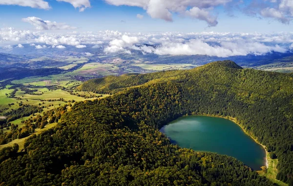 Vista Aerea Del Lago Sant Ana Romania — Foto Stock