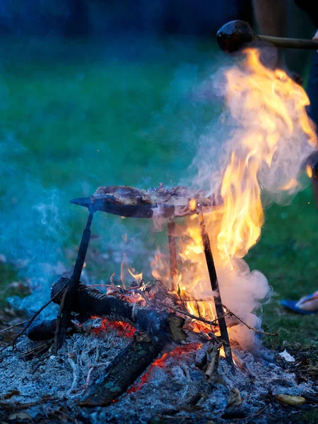 camping food - barbeque outdoor in summer camp