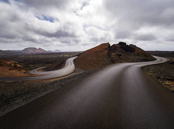 Timanfaya Milli Parkı Lanzarote Kanarya Adaları Spanya Içinde Renkli Volkanik — Stok fotoğraf