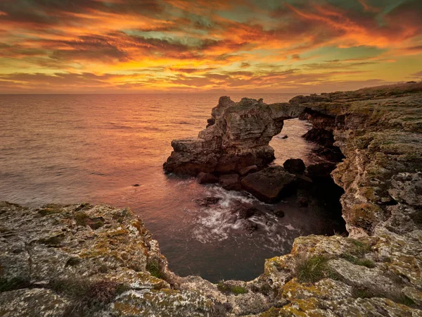 Vista Costa Del Mar Negro Amanecer — Foto de Stock