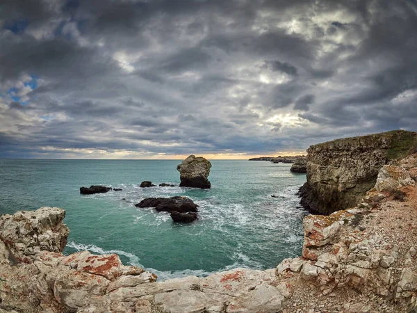 Pohled Černého Moře Pobřeží Dlouhé Expozice Obrazu — Stock fotografie