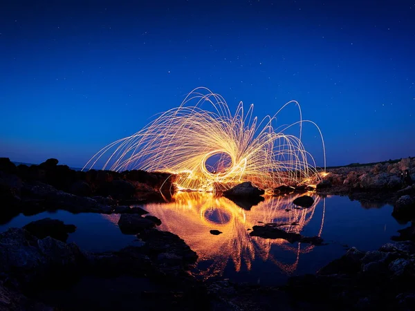 Meereslandschaft Bei Nacht Sommer — Stockfoto