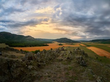 panoramik Dobrogea alanları yaz, Romanya
