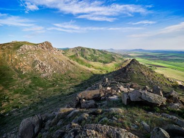 dağ manzarası ile güzel gök Dobrogea, Romanya - havadan görünümü