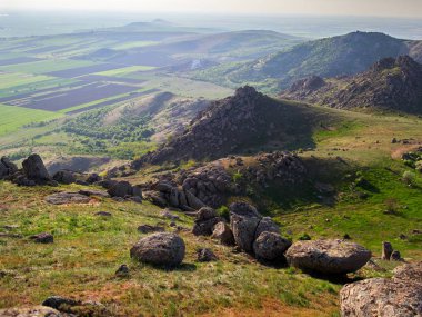 dağ manzarası ile güzel gök Dobrogea, Romanya - havadan görünümü