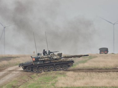 Galati, Romanya - 20 Nisan 2017: askerler Smardan Çokgen Galati County, Romanya Adalet kartal askeri tatbikat sırasında Amerikan ve Romanya; 20 Nisan 2017