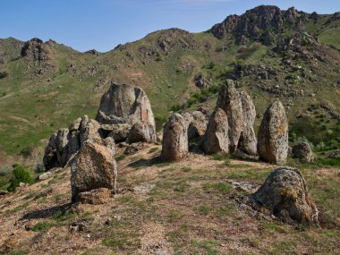 dağ manzarası ile güzel gök Dobrogea, Romanya - havadan görünümü