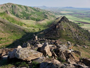 dağ manzarası ile güzel gök Dobrogea, Romanya - havadan görünümü