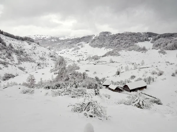 Hermoso Paisaje Montaña Invierno Fundatura Ponorului Provincia Hunedoara Rumania Vista — Foto de Stock