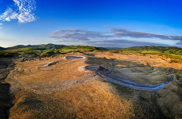 Landskap Med Leriga Vulkaner Från Berca Region Län Buzau Rumänien — Stockfoto