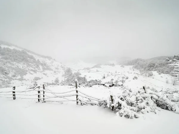Piękny Zimowy Górskiego Krajobrazu Fundatura Ponorului Powiat Hunedoara Rumunia Widok — Zdjęcie stockowe