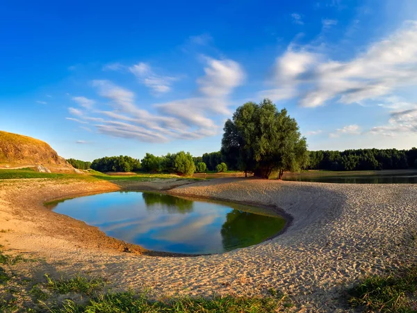 Kust Rond Rivier Danube Zomer Dobrogea Roemenië — Stockfoto