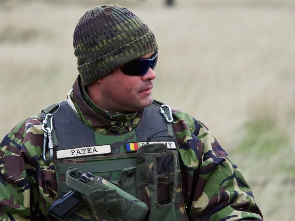 Galati Roemenië April 2017 Amerikaanse Roemeense Soldaten Tijdens Militaire Oefening — Stockfoto