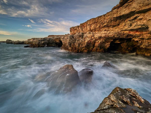 Pohled Pobřeží Černého Moře Při Západu Slunce — Stock fotografie