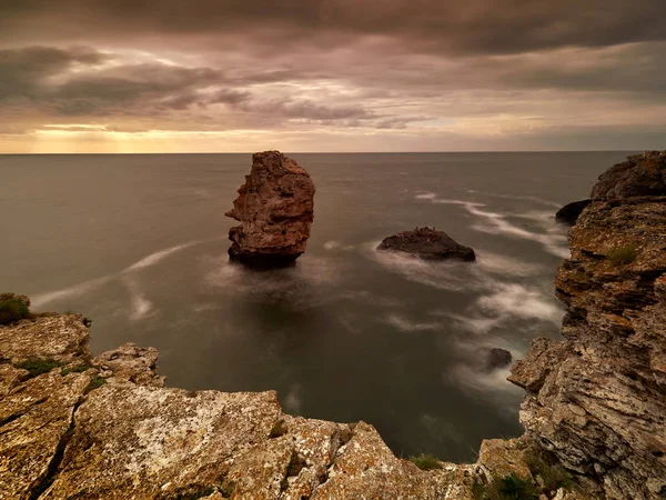 Pohled Pobřeží Černého Moře Při Západu Slunce — Stock fotografie