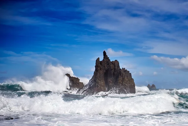 Oceano Selvagem Praia Benijo Tenerife Ilhas Canárias Espanha — Fotografia de Stock