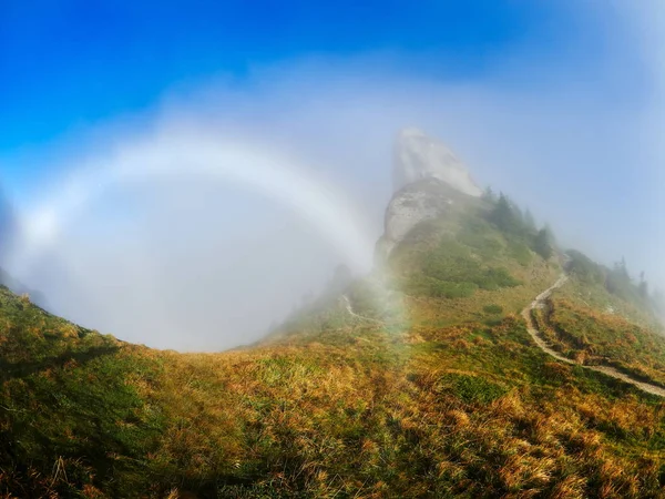 Luchtfoto Van Ciucas Berg Herfst Ochtend Roemenië — Stockfoto