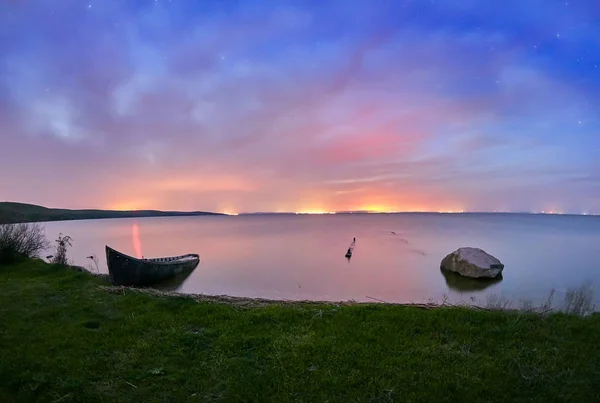 Lago Dobrogea Por Noche Rumania — Foto de Stock