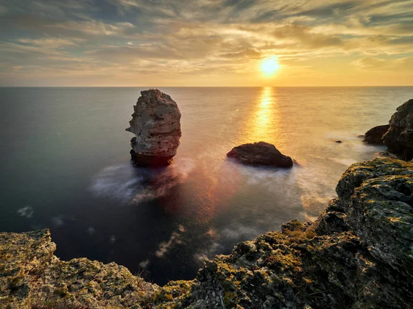 Pohled Pobřeží Černého Moře Při Západu Slunce — Stock fotografie