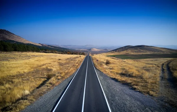 Empty Road Dobrogea Romania — Stock Photo, Image