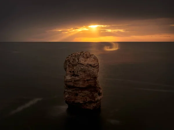 Pohled Pobřeží Černého Moře Při Západu Slunce — Stock fotografie