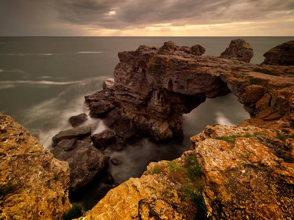 Pohled Pobřeží Černého Moře Při Západu Slunce — Stock fotografie