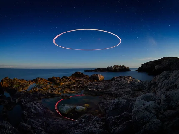 Paisaje Marino Por Noche Verano — Foto de Stock