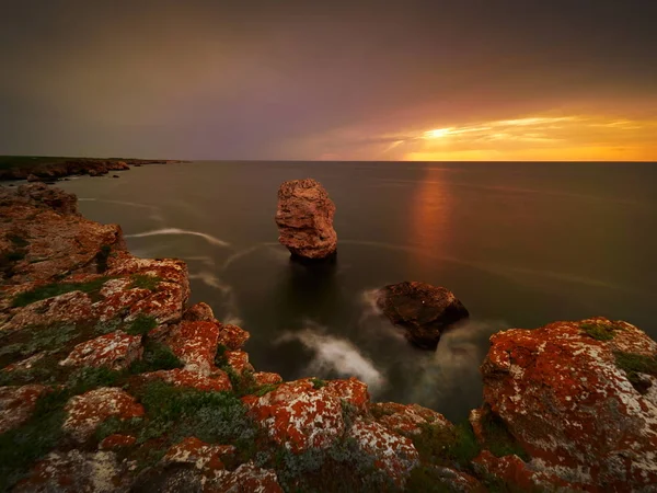 Pohled Pobřeží Černého Moře Při Západu Slunce — Stock fotografie