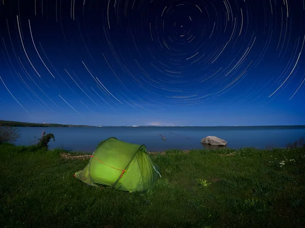 Landscape Lake Night Iin Dobrogea Romania — Stock Photo, Image