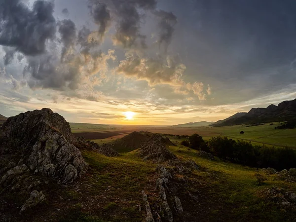 Vista Panorámica Aérea Los Campos Dobrogea Verano Rumania —  Fotos de Stock