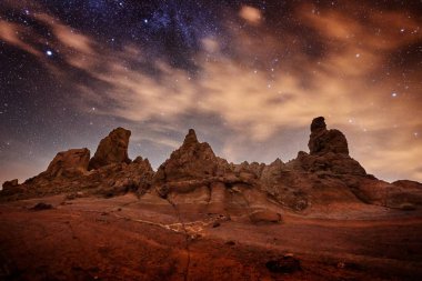 gece gökyüzü ile Samanyolu teide krater, tenerife, İspanya