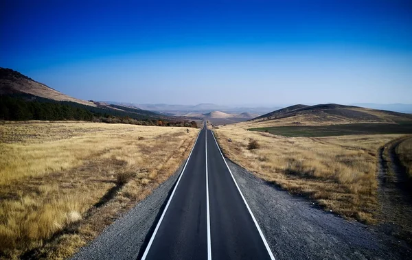 Empty Road Dobrogea Romania — Stock Photo, Image